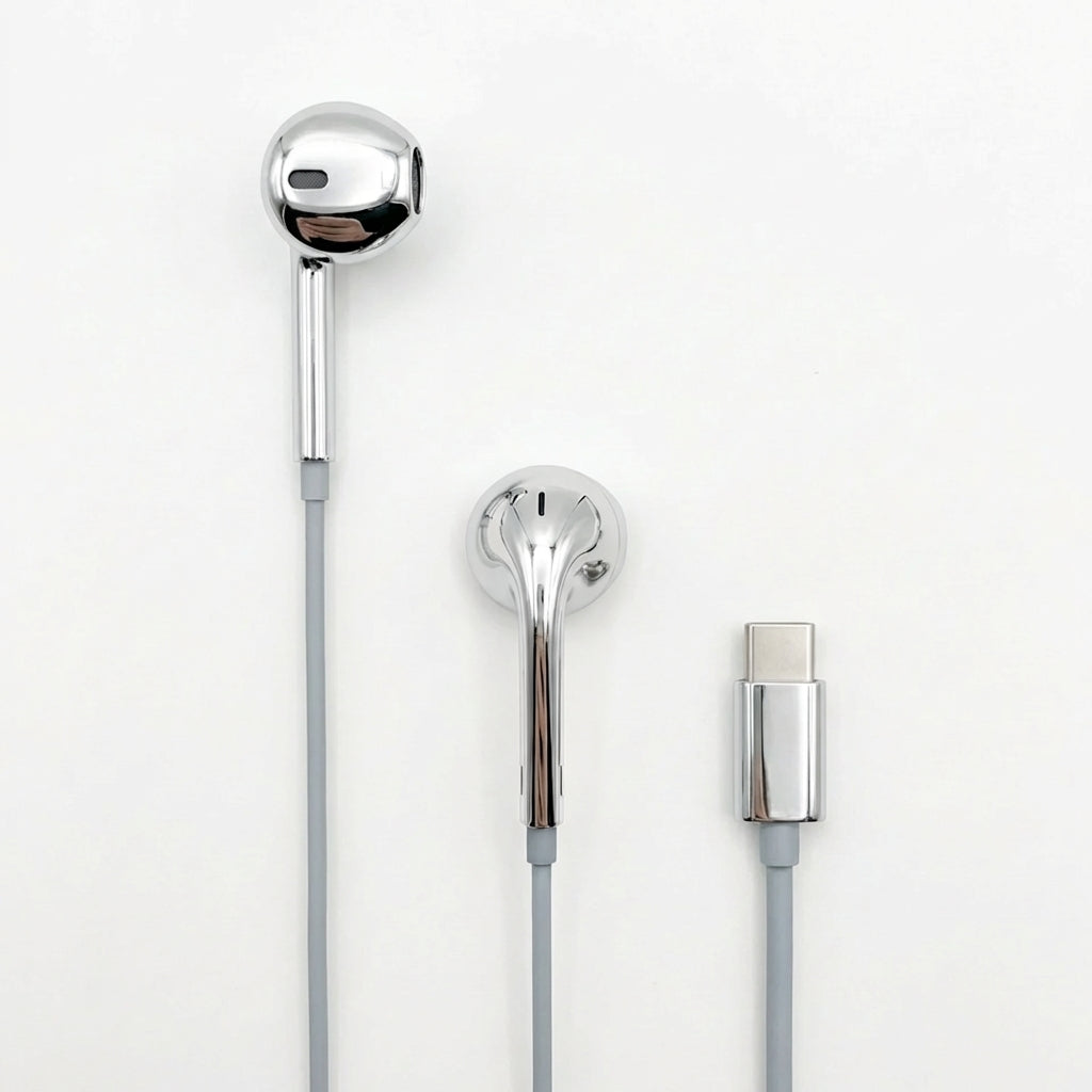 Chrome Finished Wired Earbuds